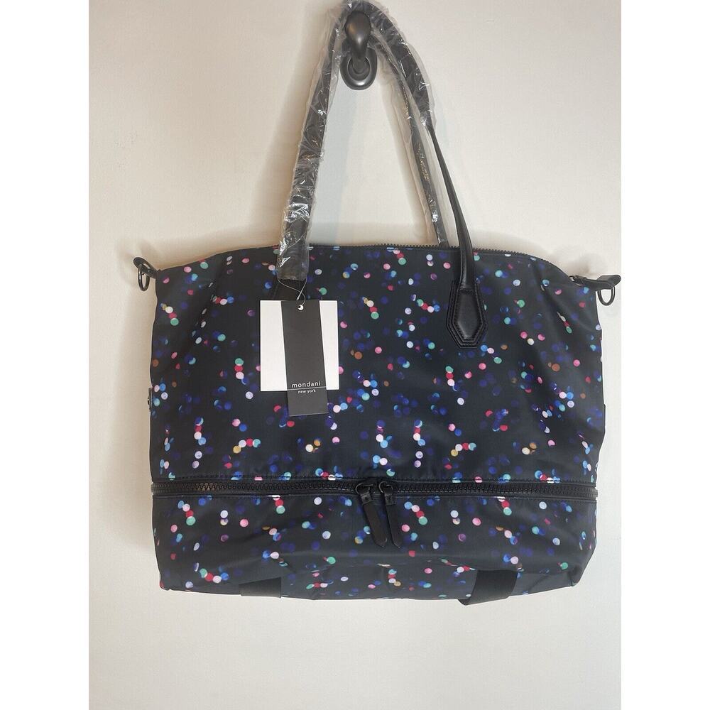 NWT Mondani New York Black PRINT Weekender Bag/TOTE